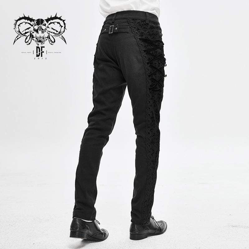 Men's Gothic Back Chain Jacquard Pocket Pants - Image 3