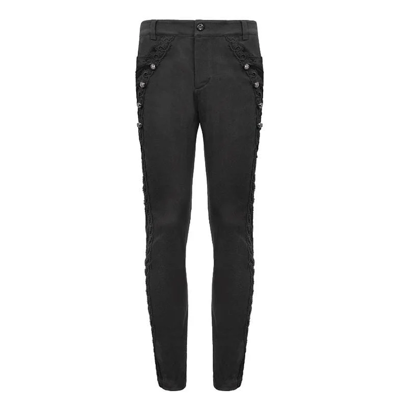 Men's Gothic Back Chain Jacquard Pocket Pants - Image 4