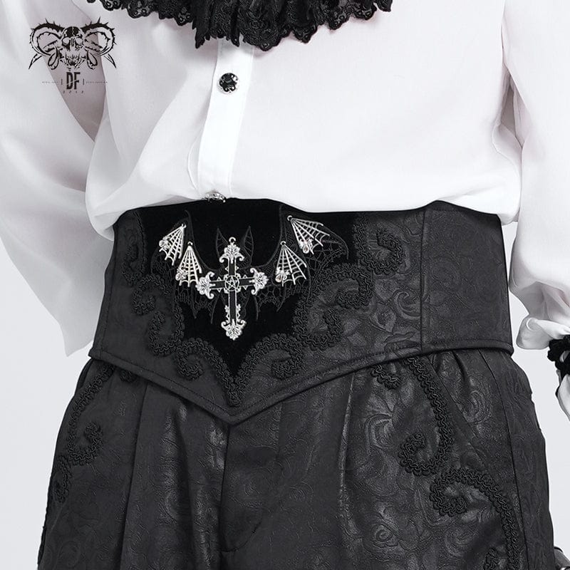 Men's Gothic Bat Embroidered Cross Girdle - Image 3
