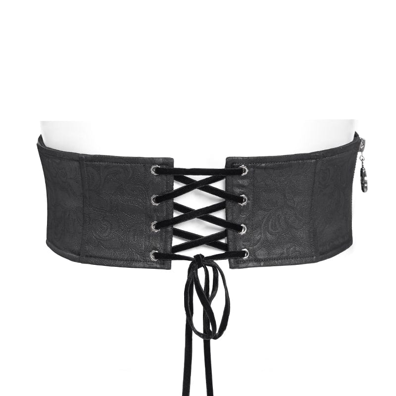 Men's Gothic Bat Embroidered Cross Girdle - Image 8