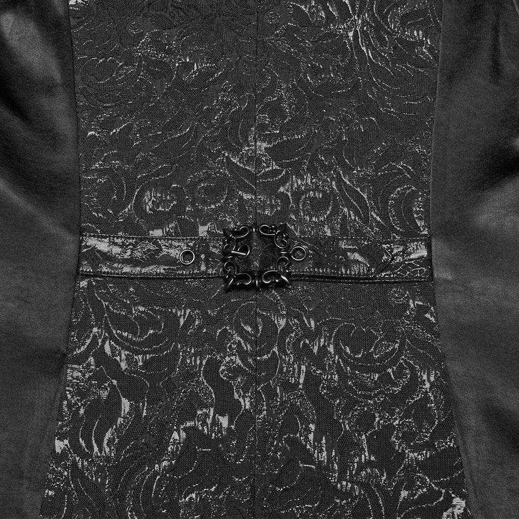 Men's Gothic Batlike Hem Jacquard Waistcoat - Image 9