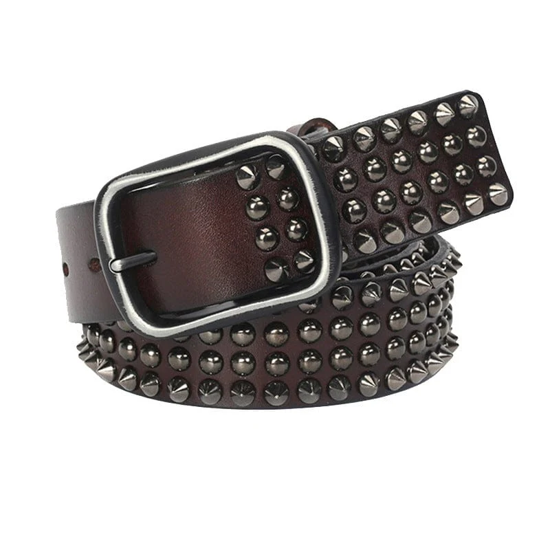 Men's Gothic Ripped Crack Belts With Rivets - Image 2