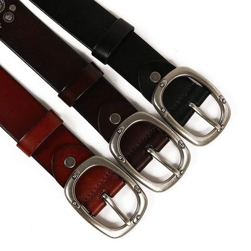 Men's Gothic Belts With  Rivets of Skulls And Bees - Image 6