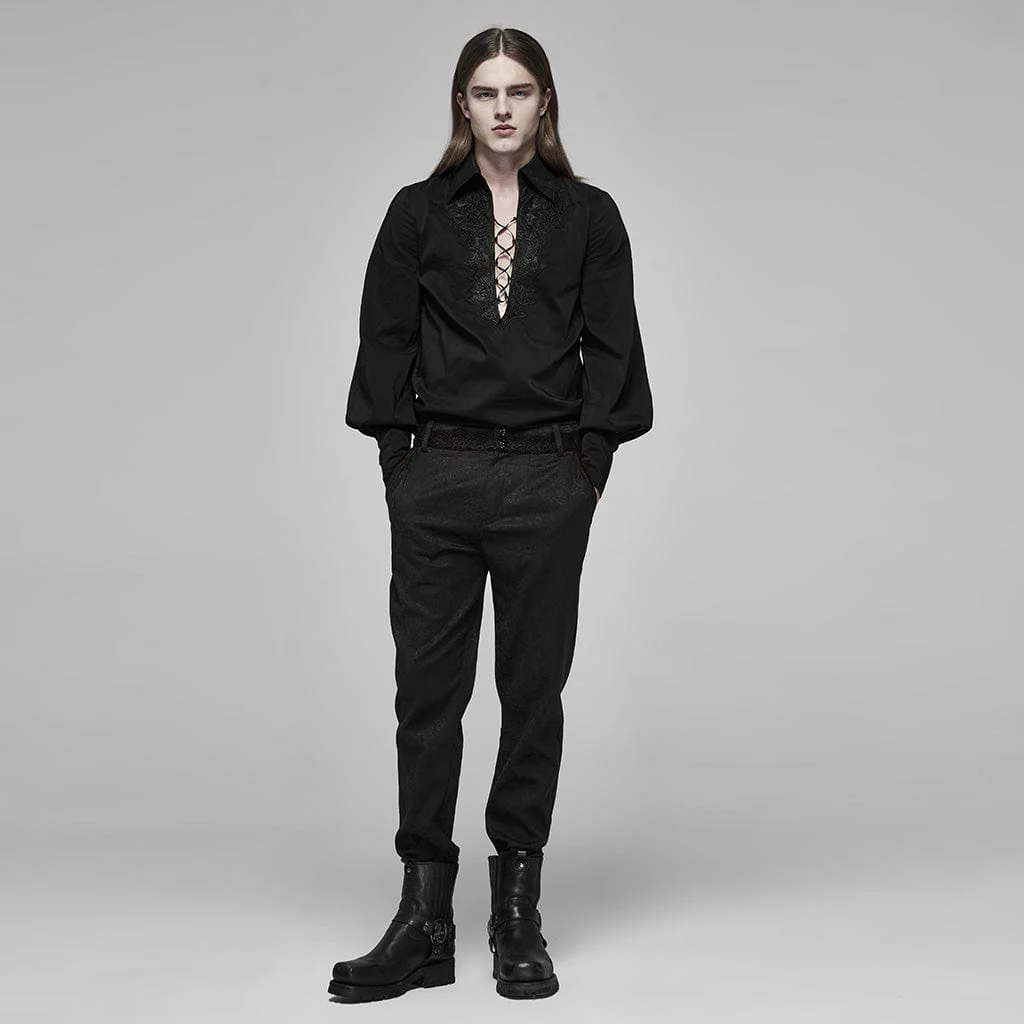 Men's Gothic Blood Jacquard Suit Pants - Image 4