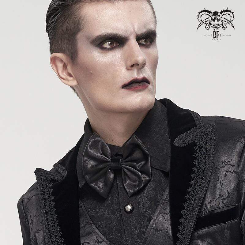 Men's Gothic Bowknot Necktie Black - Image 2