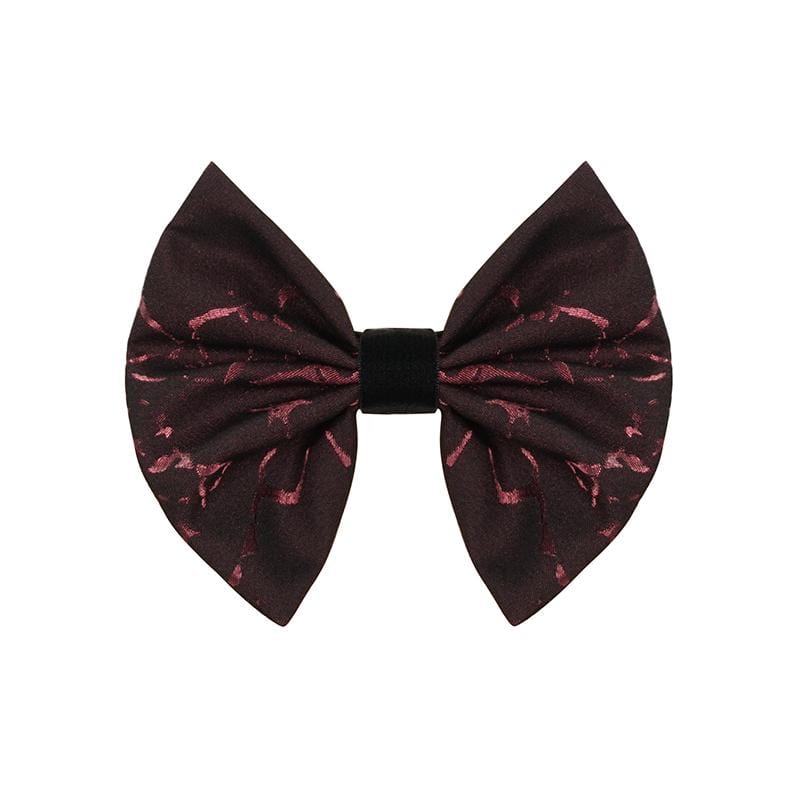 Men's Gothic Bowknot Necktie Red - Image 4