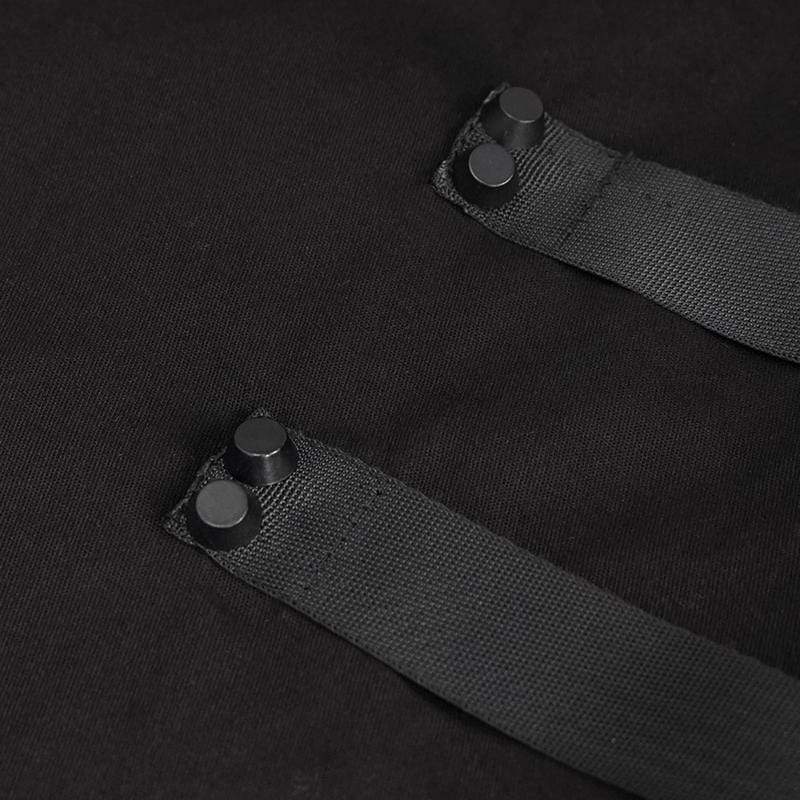 Men's Gothic Buckle Splice Shirt Black - Image 10