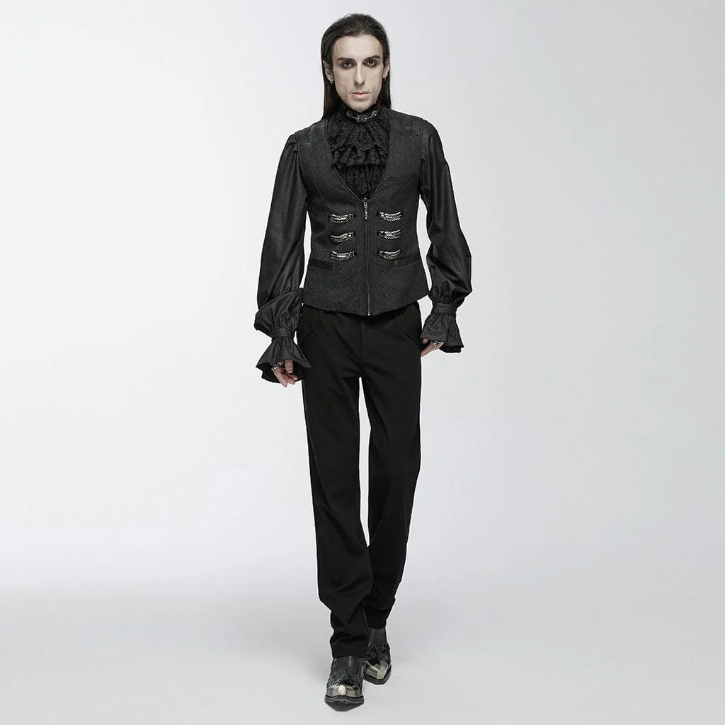 Men's Gothic Buckle-up Loops Waistcoat - Image 4