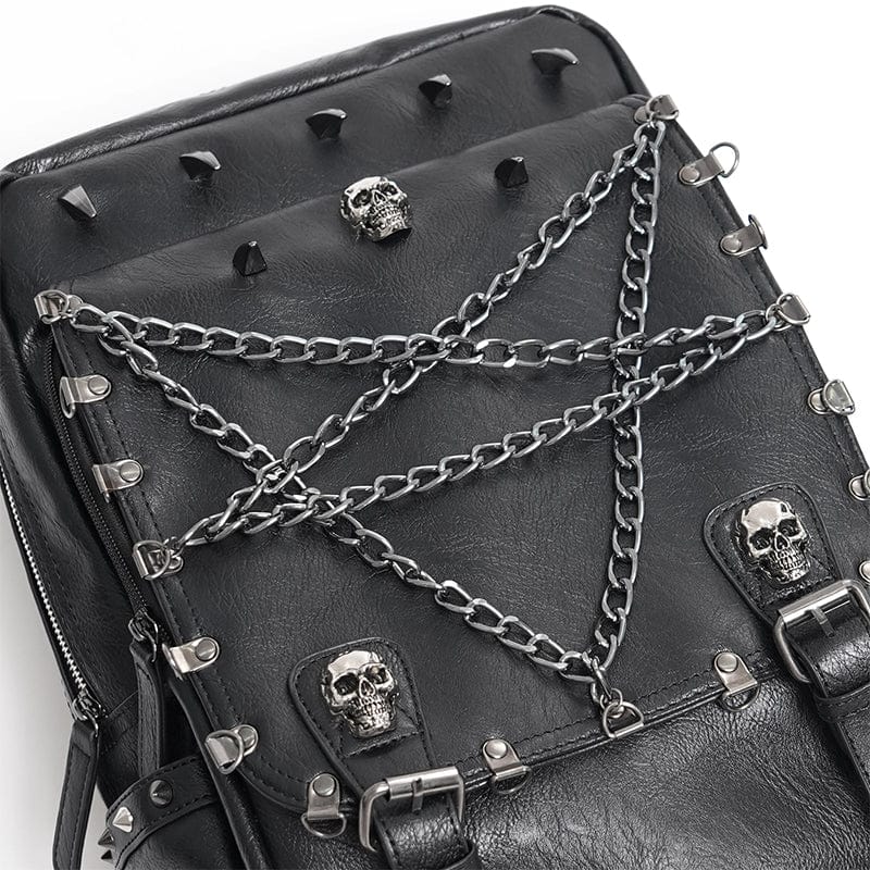 Men's Gothic Buckle-up Rivets Skull Bag - Image 8