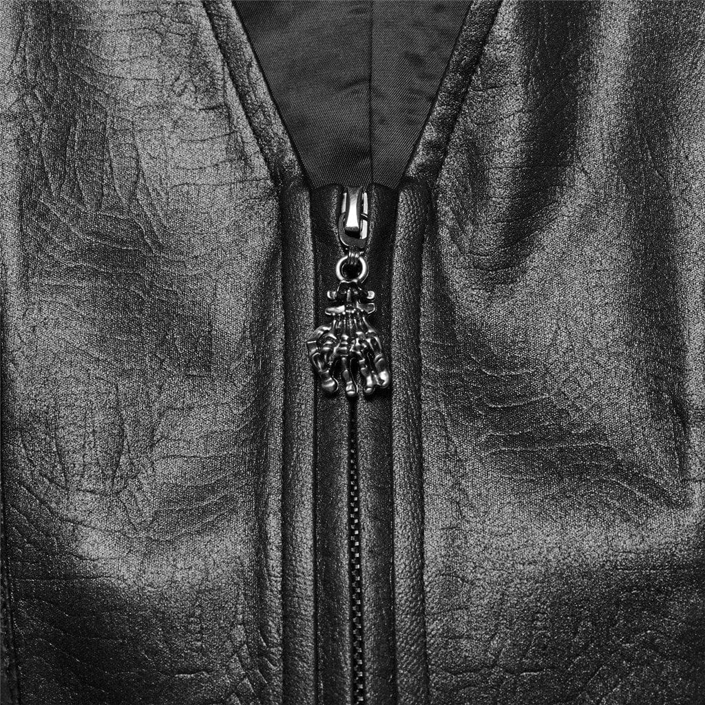 Men's Gothic Buckle-up Zip Eyelets Waistcoat - Image 7