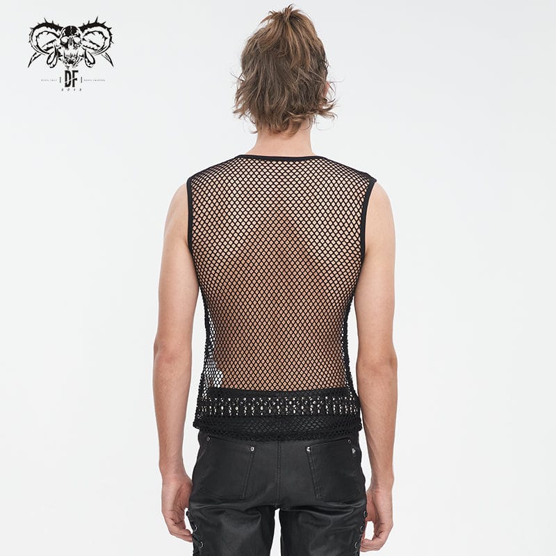 Men's Gothic Bullet Sheer Mesh Tank Top - Image 4