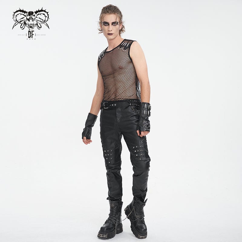 Men's Gothic Bullet Sheer Mesh Tank Top - Image 6
