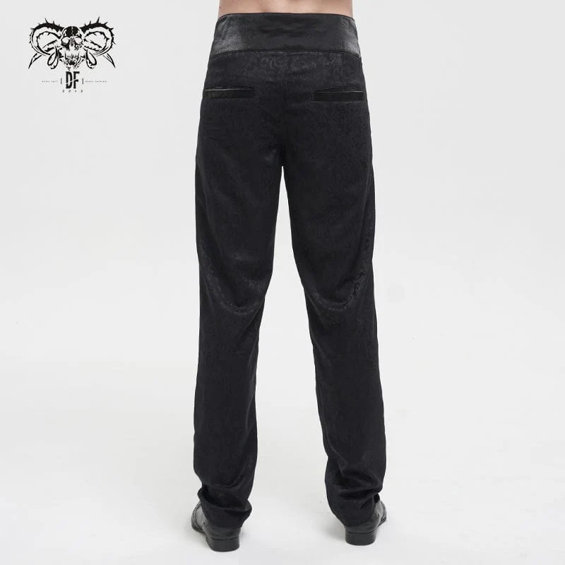 Men's Gothic Cashew Printed High-waisted Pants - Image 3