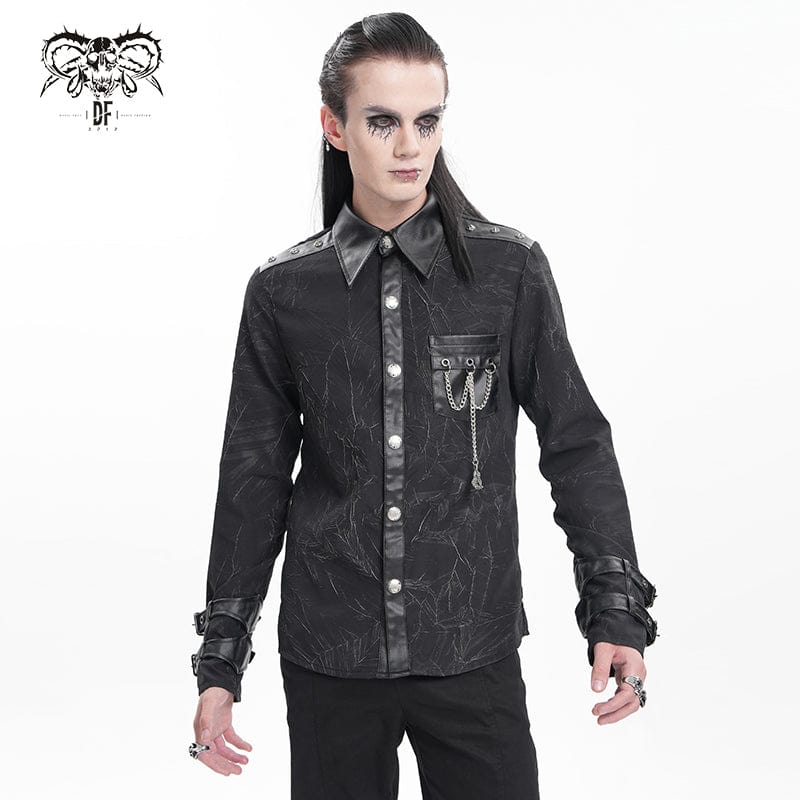 Men's Gothic Chain Buckle-up Shirt - Image 2