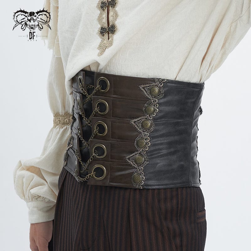 Men's Gothic Chain Faux Leather Belt - Image 2