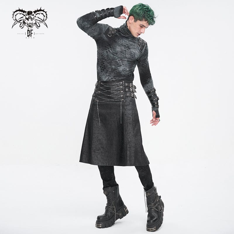 Men's Gothic Chain Multi-buckle Skirt - Image 6