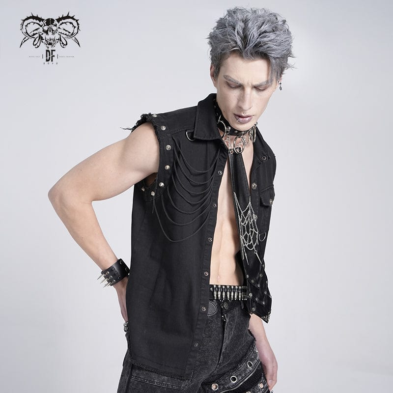Men's Gothic Chain Splice Buckle Choker Necktie - Image 4