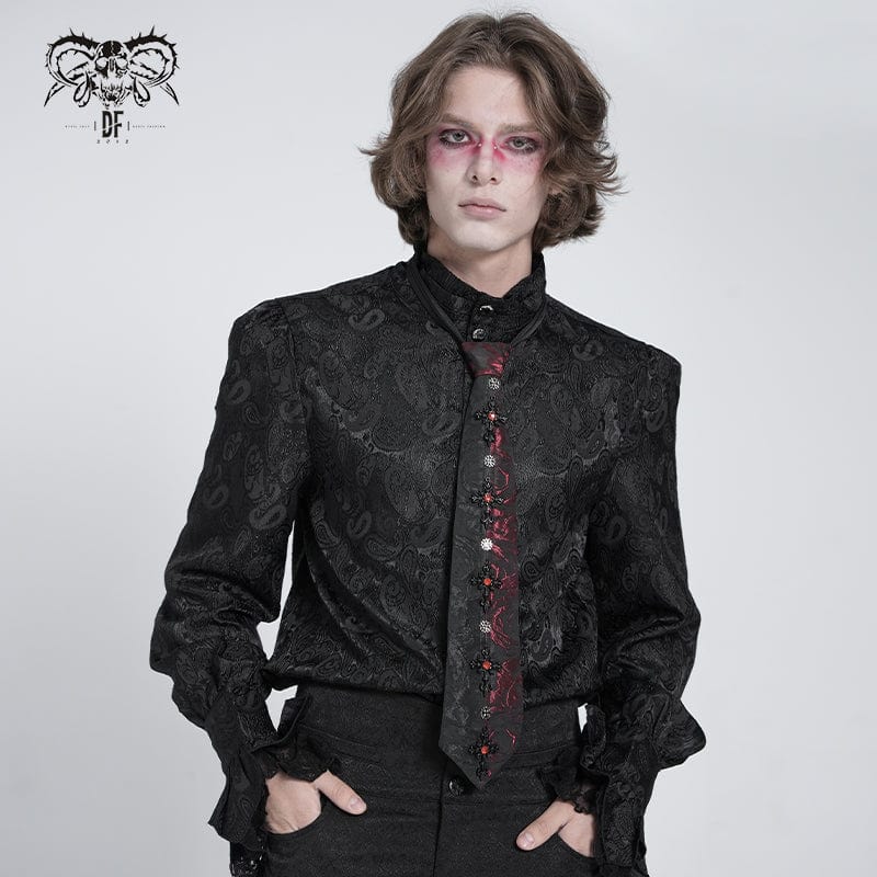 Men's Gothic Contrast Color Cross Necktie - Image 2