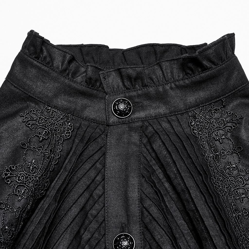 Men's Gothic Crochet Bubble-Sleeved Shirt - Image 7