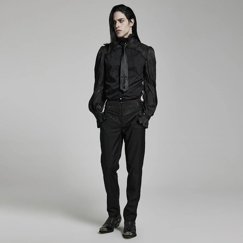 Men's Gothic Cross Beaded Tie - Image 4