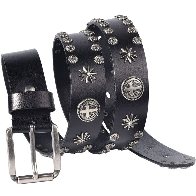 Men's Gothic Cross Studded Belt - Image 2