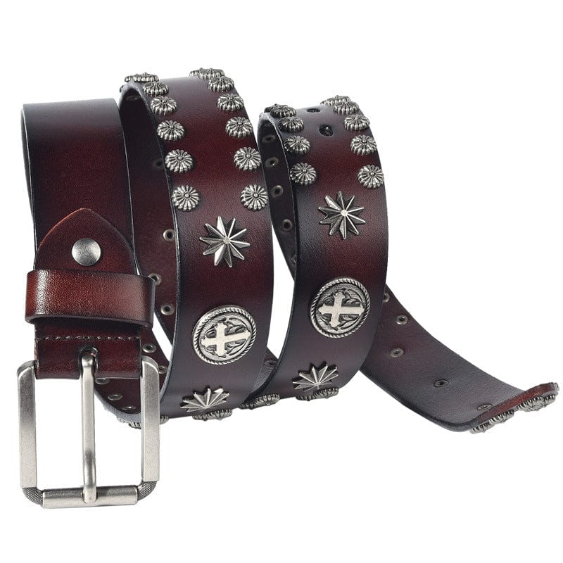 Men's Gothic Cross Studded Belt - Image 3