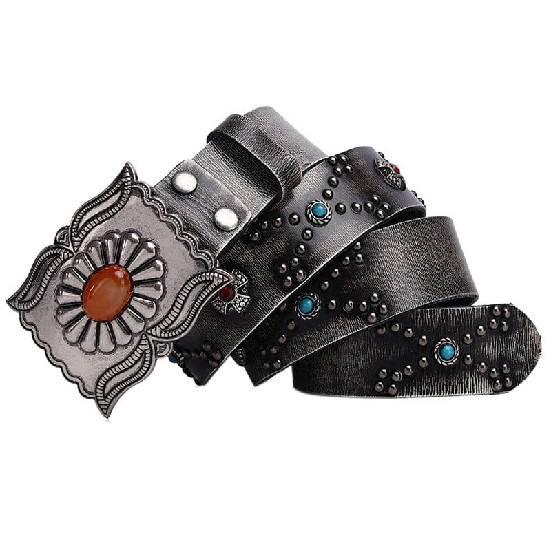 Men's Gothic Diamante Cross Studded Belt
