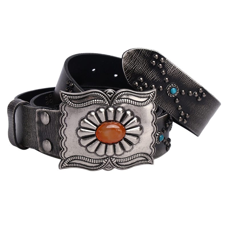 Men's Gothic Diamante Cross Studded Belt - Image 3