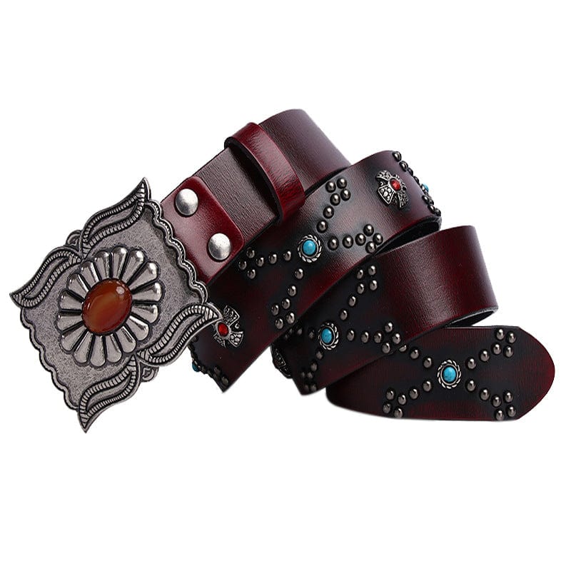 Men's Gothic Diamante Cross Studded Belt - Image 4