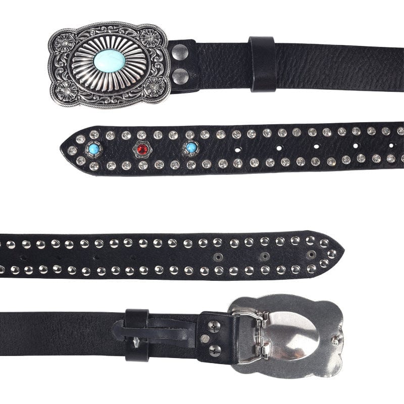 Men's Gothic Diamante Studded Belt - Image 5
