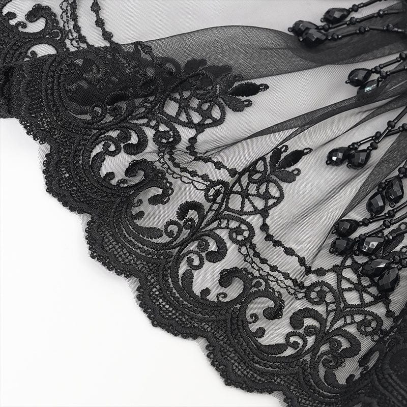 Men's Gothic Diamond Mesh Tassels Necktie - Image 10