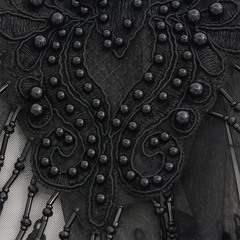 Men's Gothic Diamond Mesh Tassels Necktie - Image 11