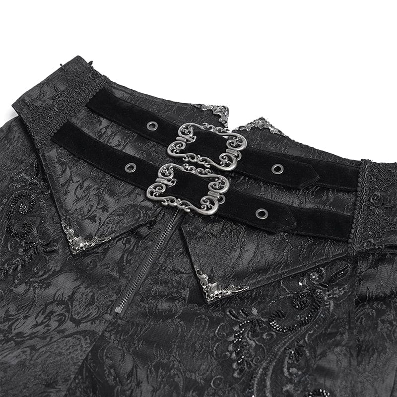 Men's Gothic Double Buckles High-waisted Suit Pants - Image 10
