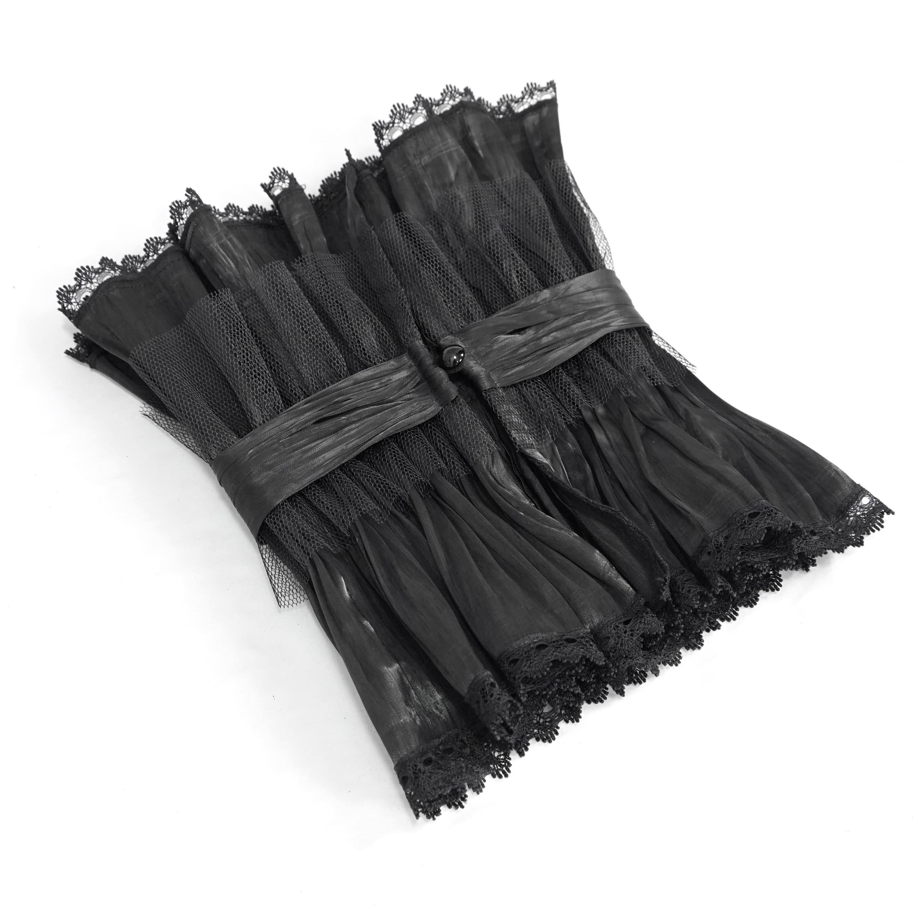 Women's Gothic Drape Mesh Neckwear Black Unisex Lace Neckwear - Image 5