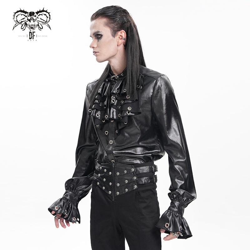 Men's Gothic Eyelets Buckle-up Shirt - Image 2