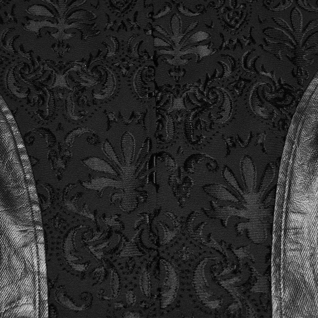 Men's Gothic Floral Embroidered Buckle-up Vest - Image 8