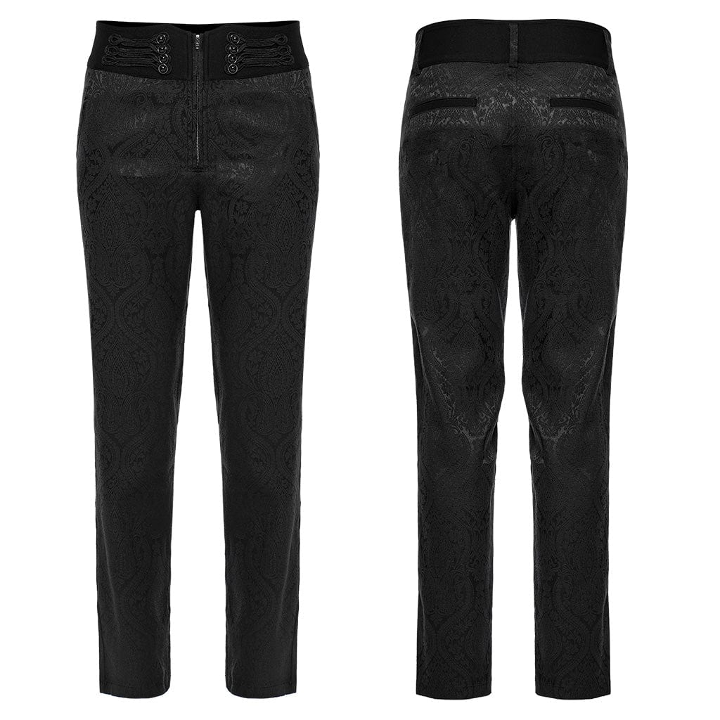 Men's Gothic Floral Jacquard Pants - Image 5