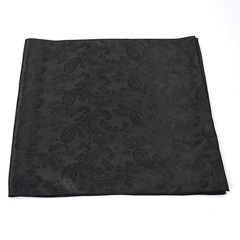 Men's Gothic Floral Printed Crystal Stone Necktie Black - Image 6