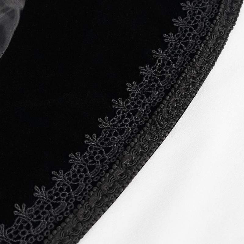 Men's Gothic Floral Swallow-tailed Coat Black - Image 10