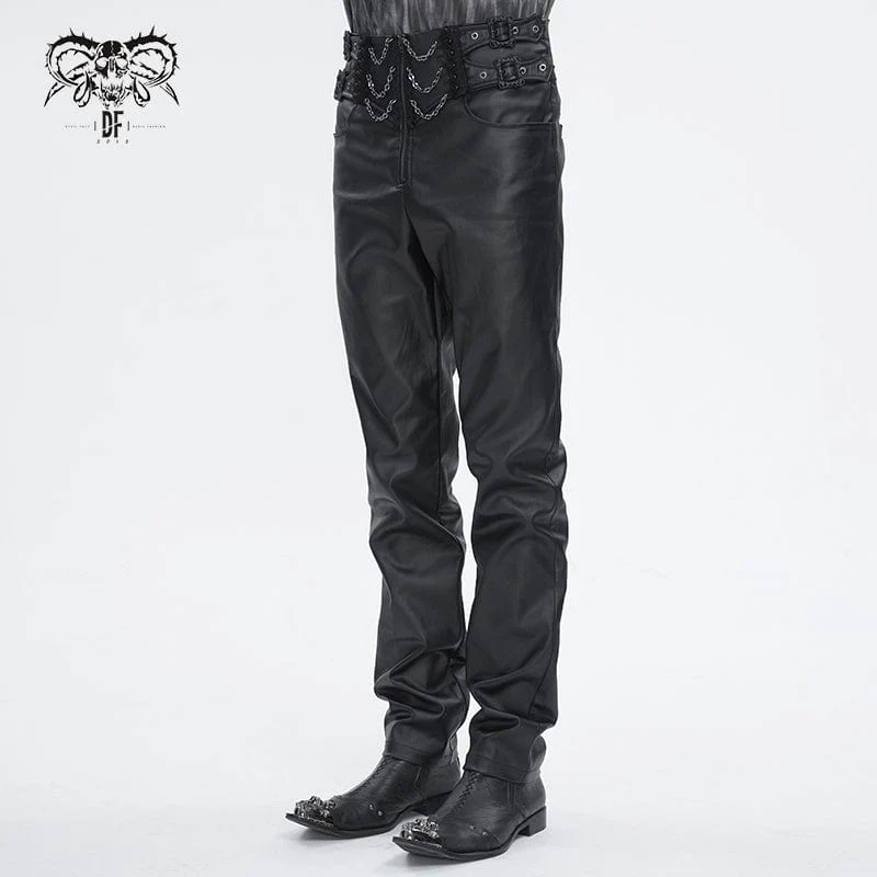 Men's Gothic High-waisted Chain Pants - Image 3