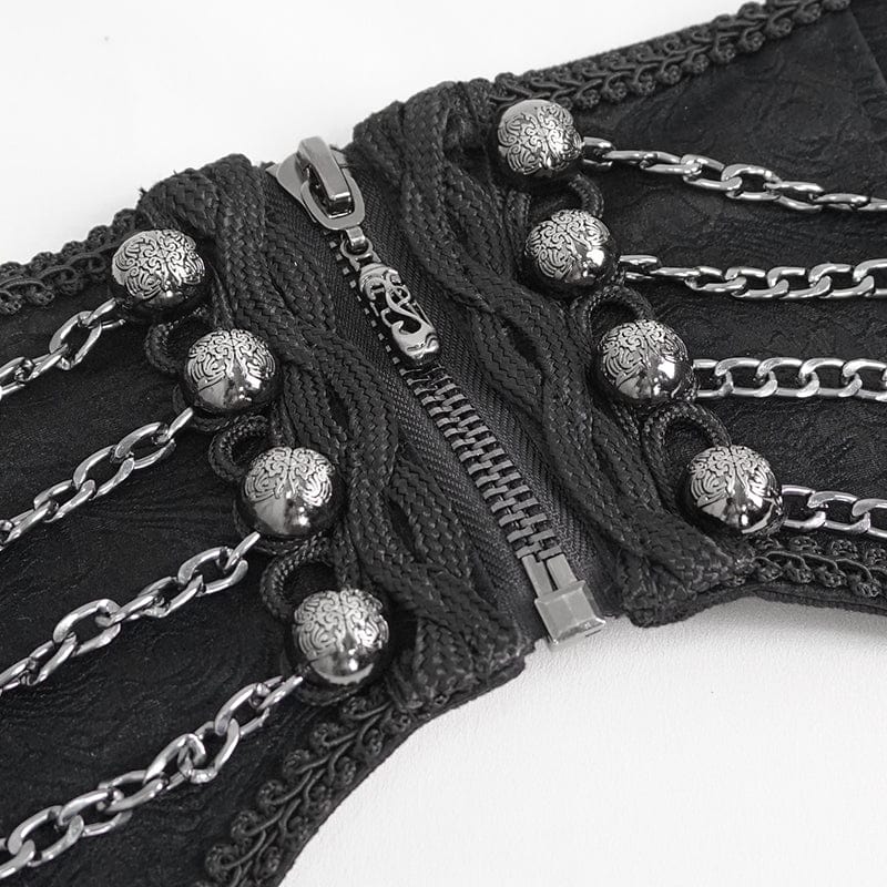 Men's Gothic Irregular Multi-chain Zipper Girdle - Image 10