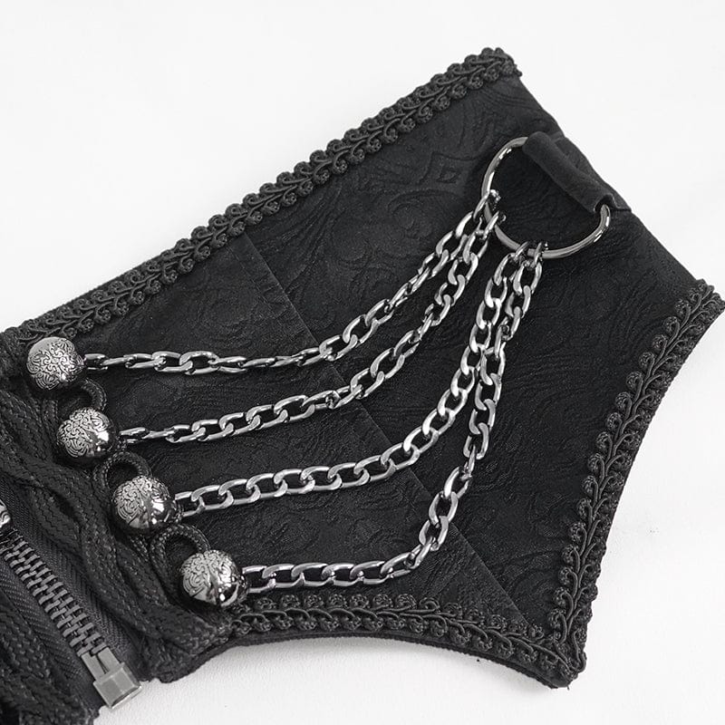 Men's Gothic Irregular Multi-chain Zipper Girdle - Image 11