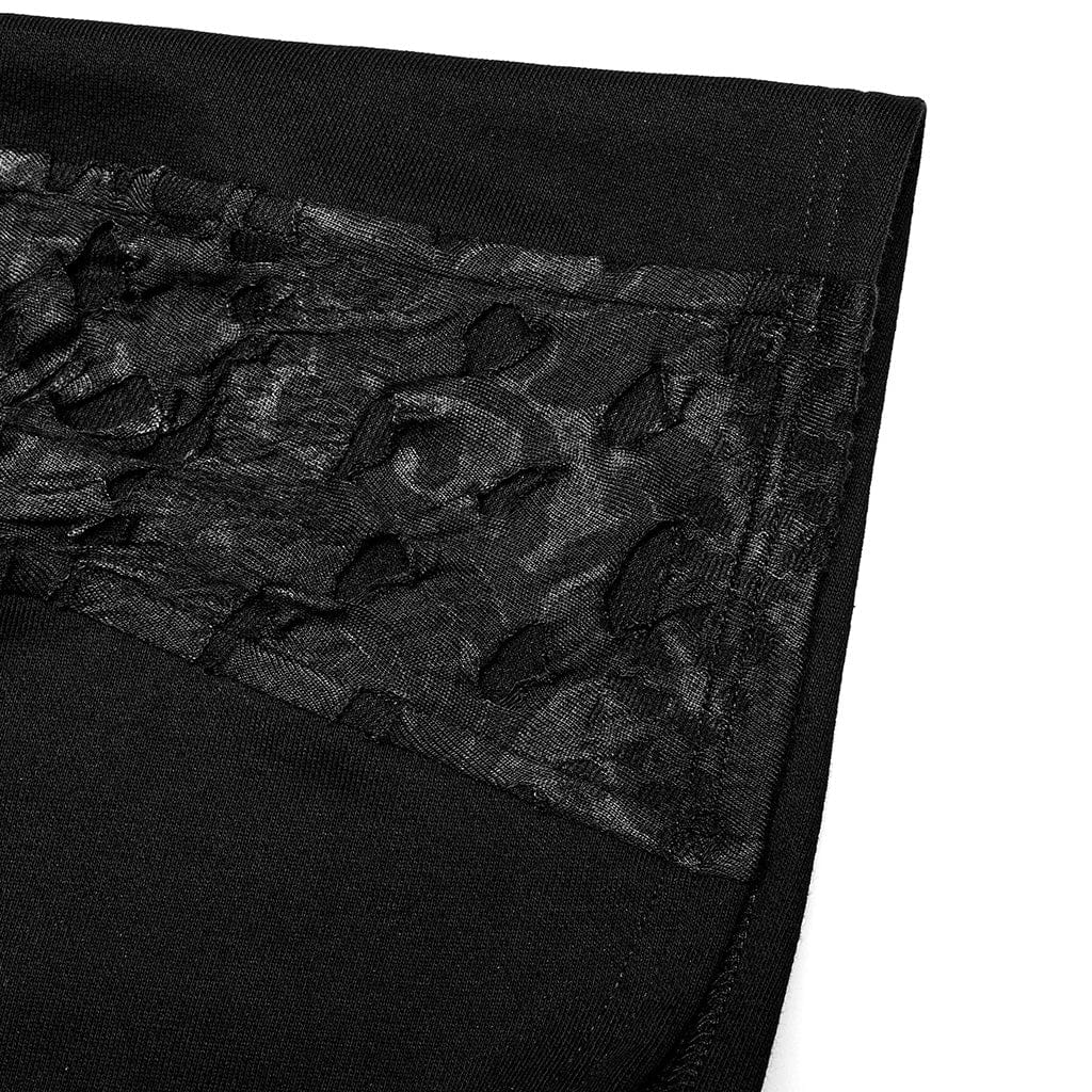 Men's Gothic Irregular Ripped Scarf with Hood - Image 7