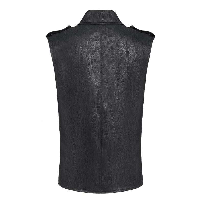 Men's Gothic Irregular Studded Lace-up Vest - Image 9