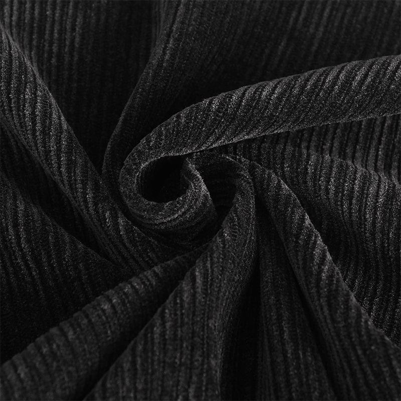 Men's Gothic Irregular Velvet Splice Corduroy Waistcoat Black - Image 10