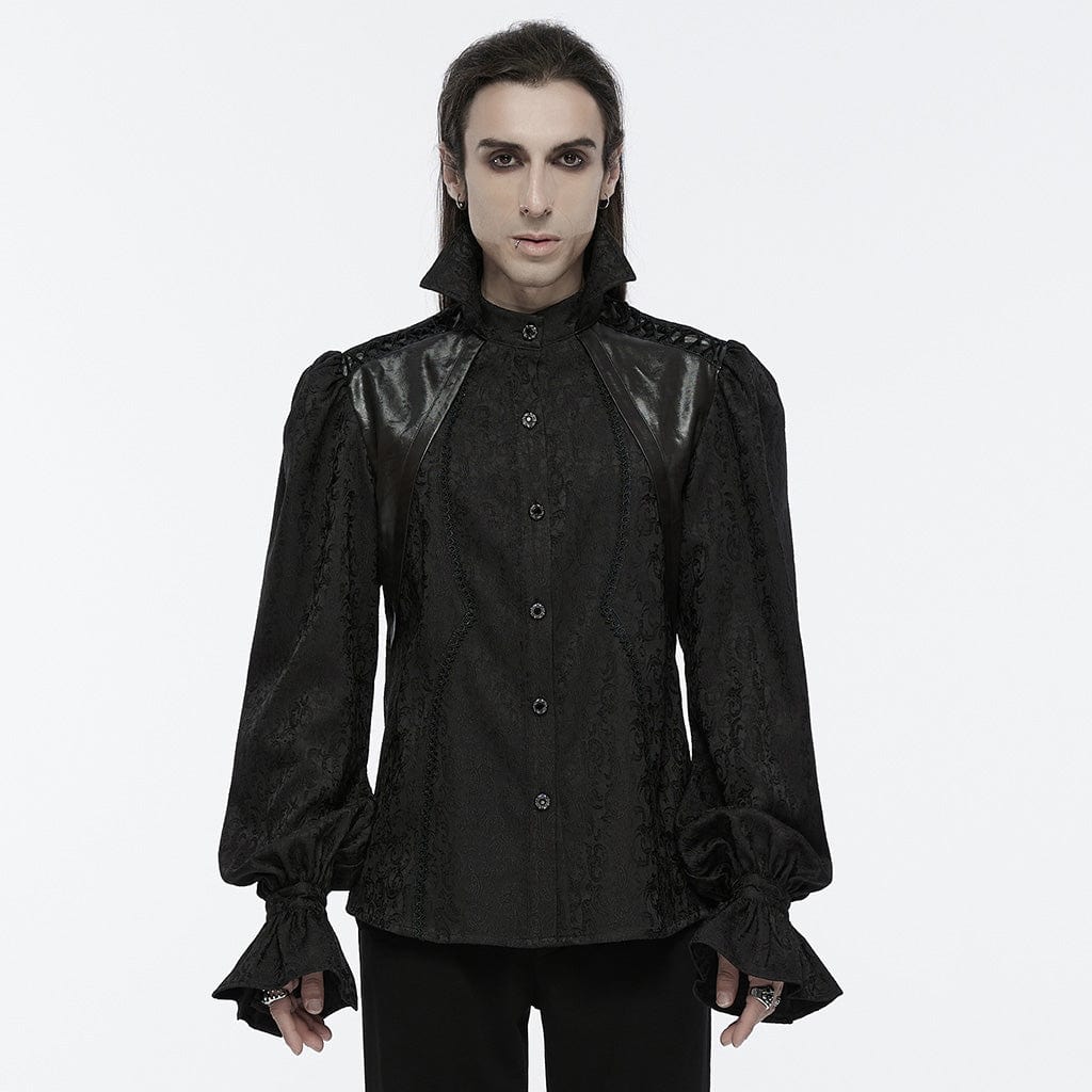 Men's Gothic Lace-up Bubble Sleeved Shirt