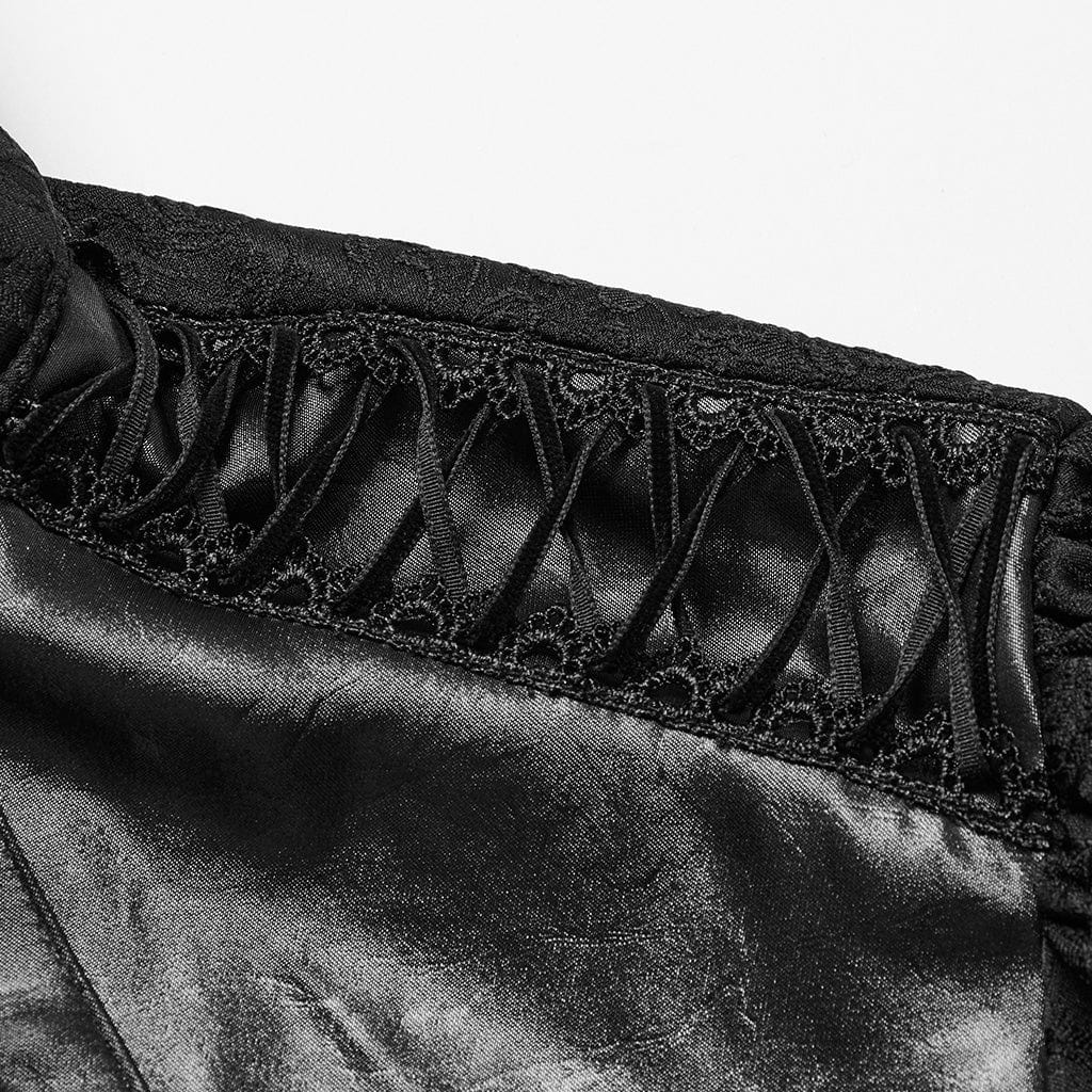 Men's Gothic Lace-up Bubble Sleeved Shirt - Image 6