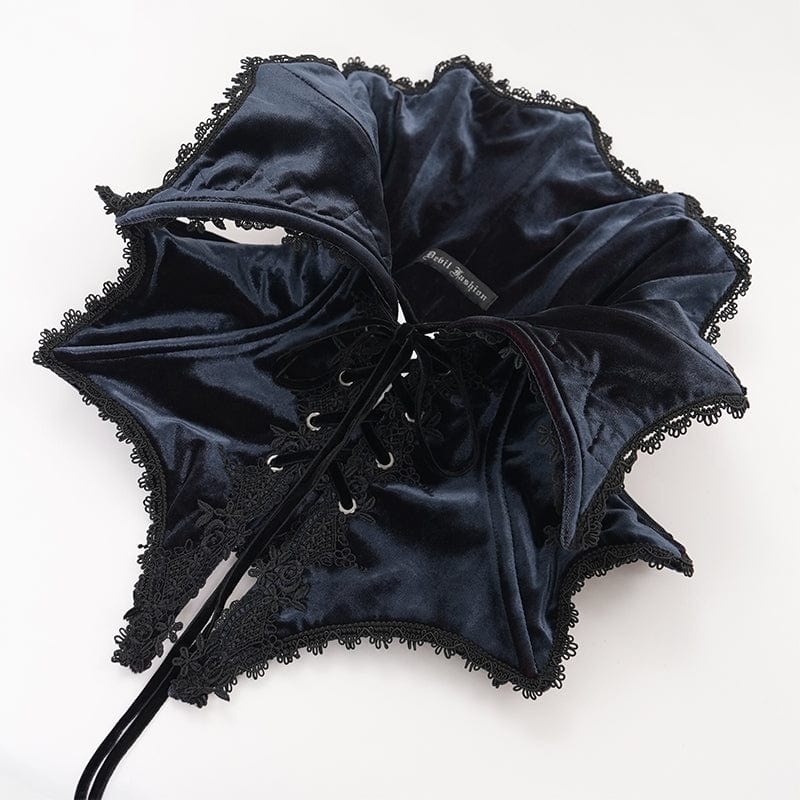 Men's Gothic Lace-up Crochet Neckwear - Image 9