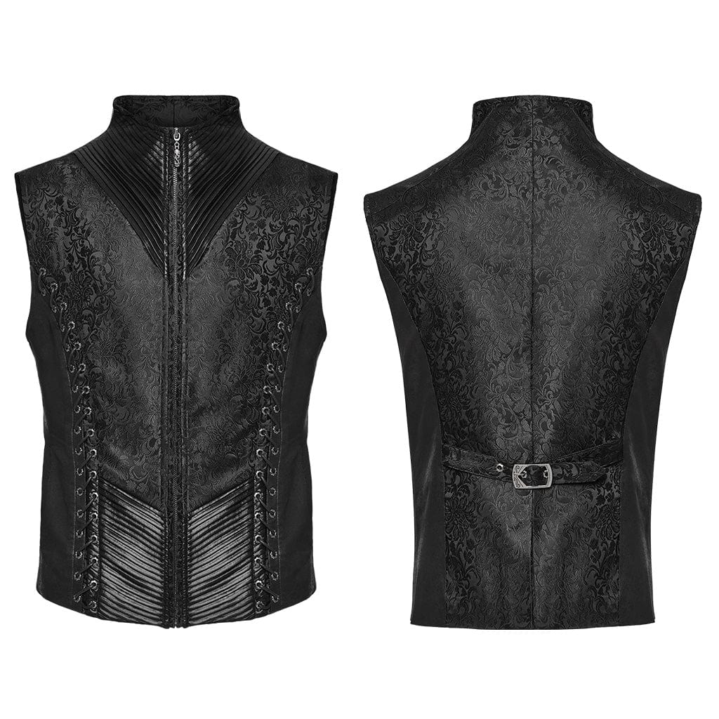 Men's Gothic Lace-up Eyelets Buckle-up Waistcoat - Image 5