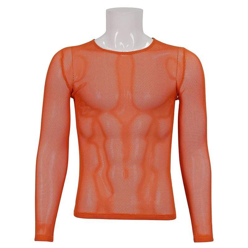 Men's Gothic Long-sleeved Sheer Mesh Shirt - Image 6